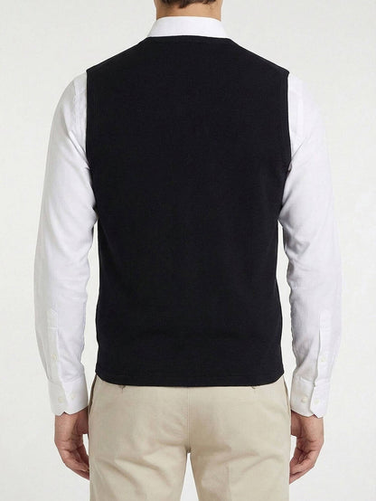 Lacivert Regular Fit Casual Örme Triko Yelek