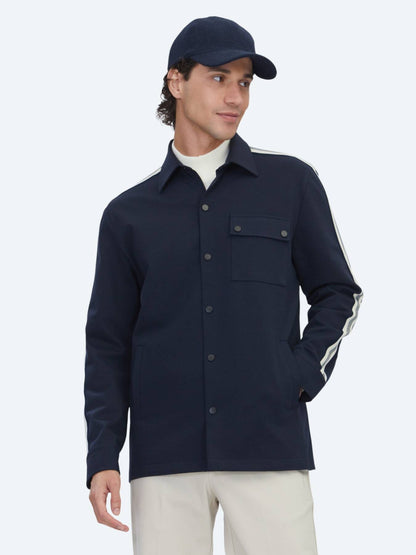 Lacivert Regular Fit Dokuma Overshırt
