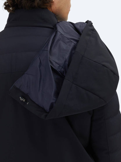 Lacivert Regular Fit Kapüşonlu Casual Dokuma Mont