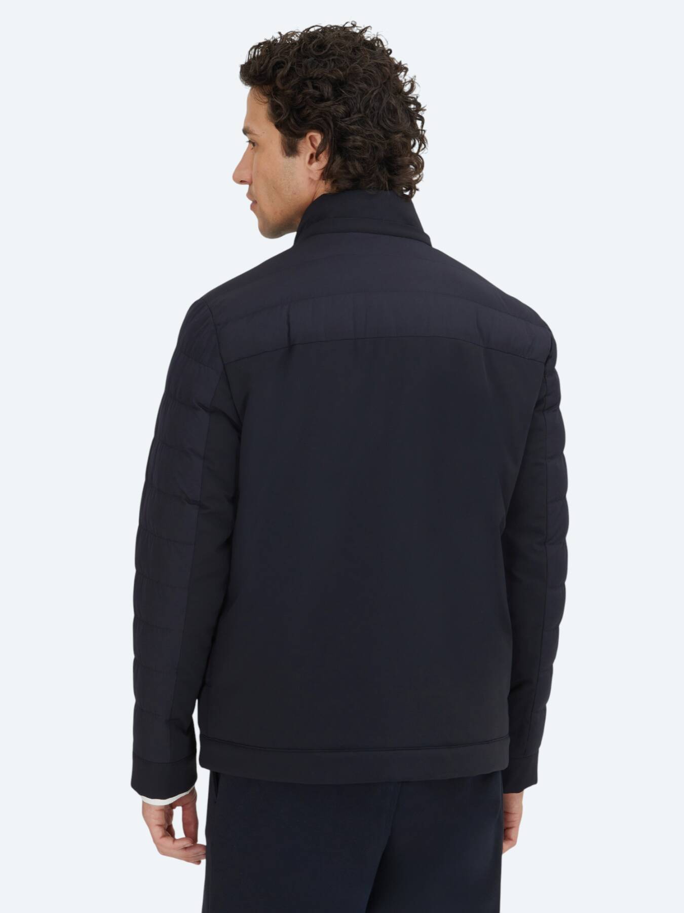 Lacivert Regular Fit Kapüşonlu Casual Dokuma Mont