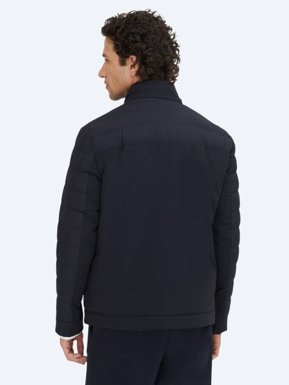 Lacivert Regular Fit Kapüşonlu Casual Dokuma Mont