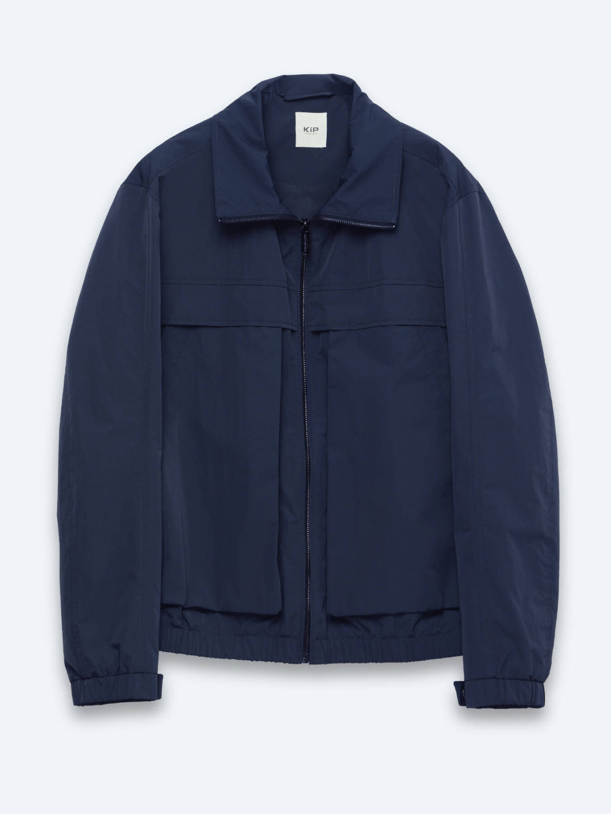 Lacivert Relaxed Fit Dik Yaka Casual Dokuma Mont