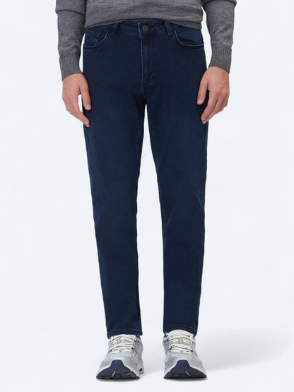 Lacivert Slim Fit Denim Pamuk Karışımlı Pantolon