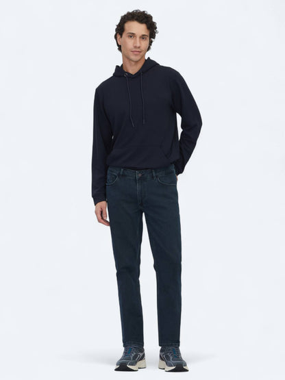 Lacivert Slim Fit Denim Pamuk Karışımlı Pantolon
