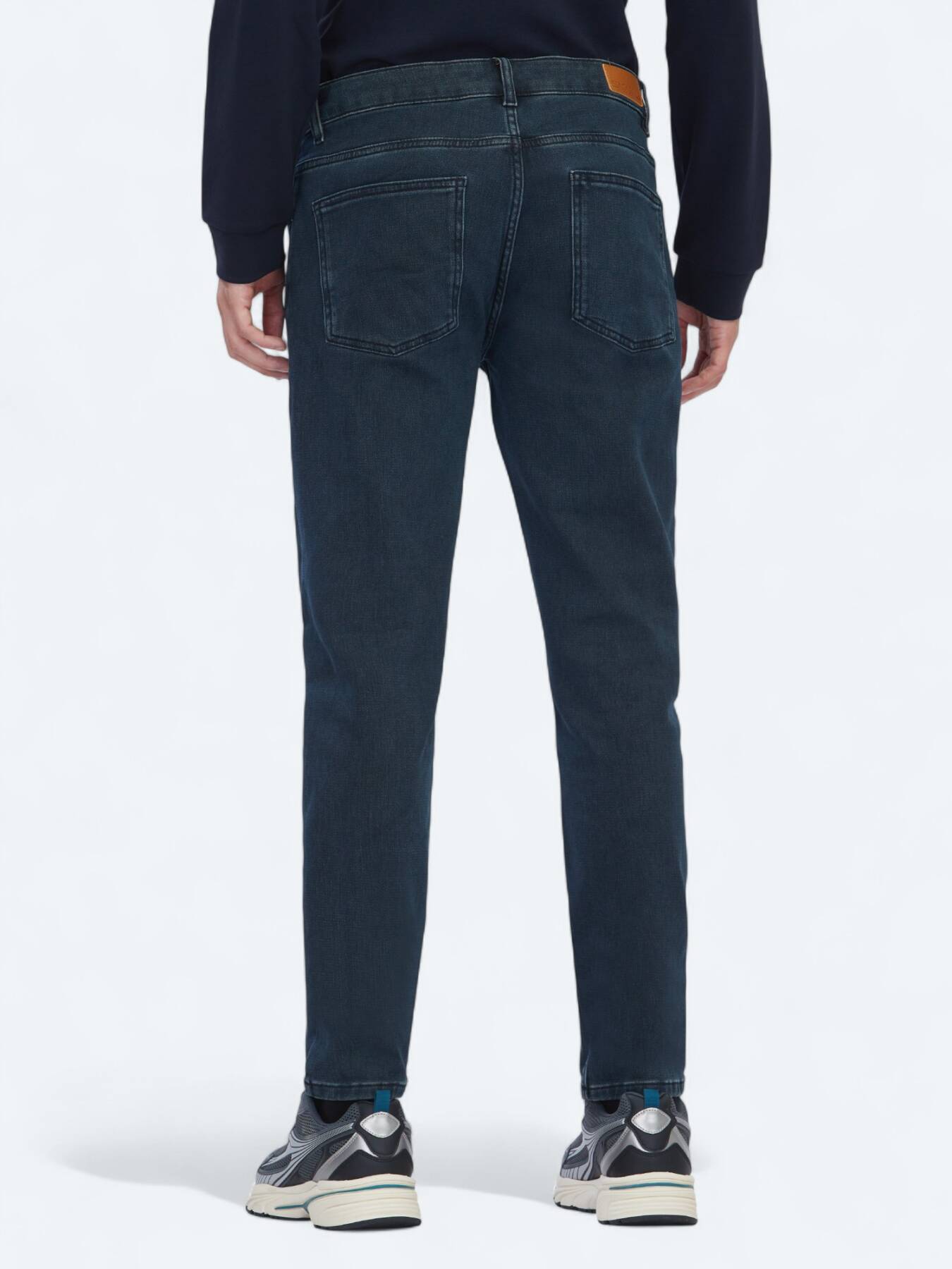 Lacivert Slim Fit Denim Pamuk Karışımlı Pantolon