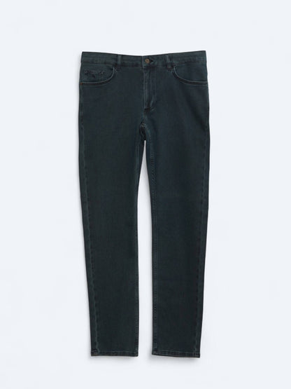 Lacivert Slim Fit Denim Pamuk Karışımlı Pantolon