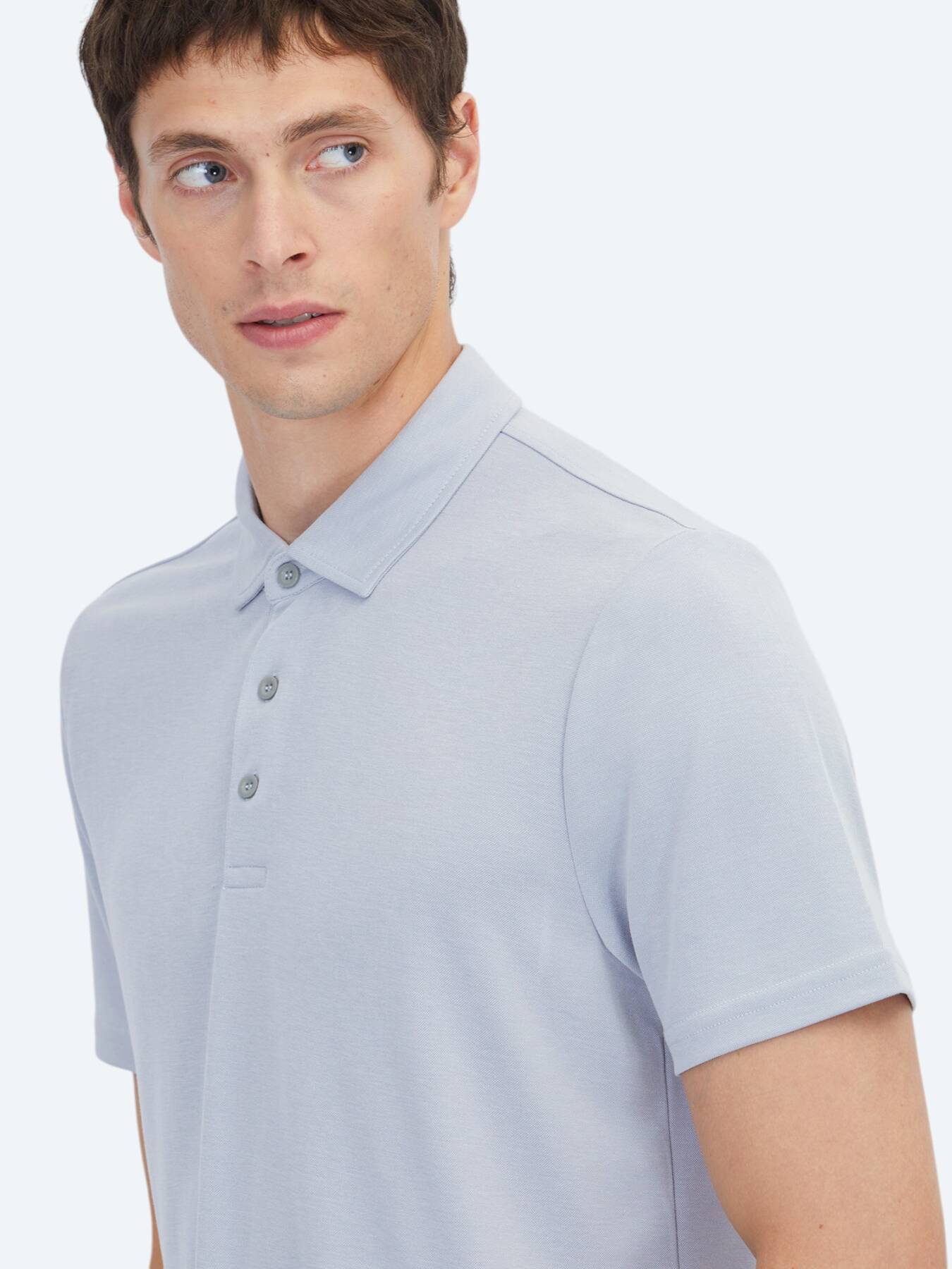 Lila Düz Polo Yaka T-shirt