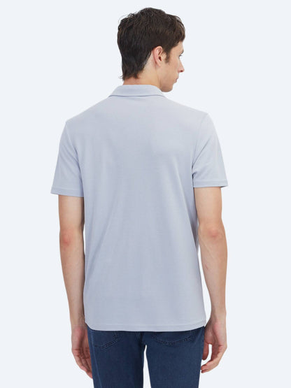 Lila Düz Polo Yaka T-shirt