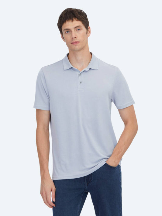 Lila Düz Polo Yaka T-shirt