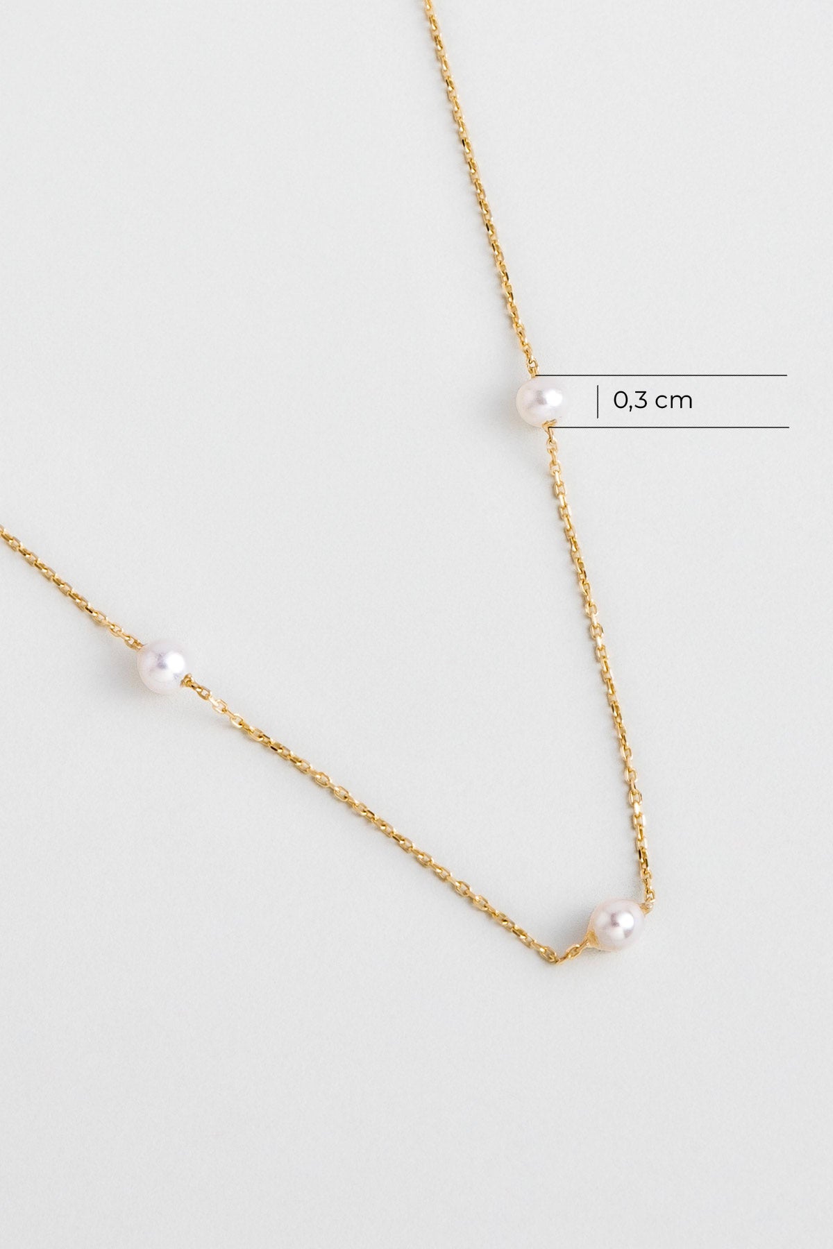 Doğal Inci Taşlı 14 Ayar Sarı Altın Kolye M003260093644