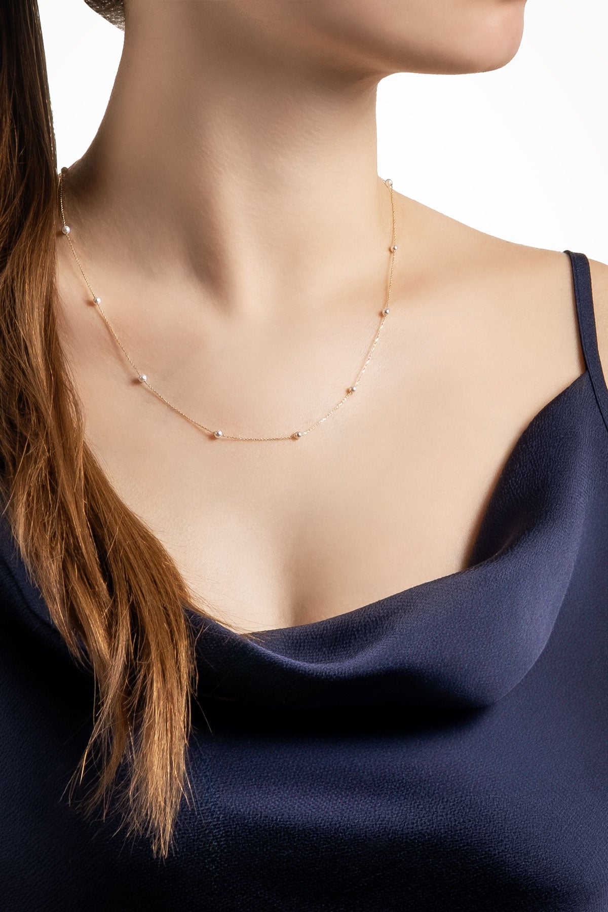 Doğal Inci Taşlı 14 Ayar Sarı Altın Kolye M003260093644