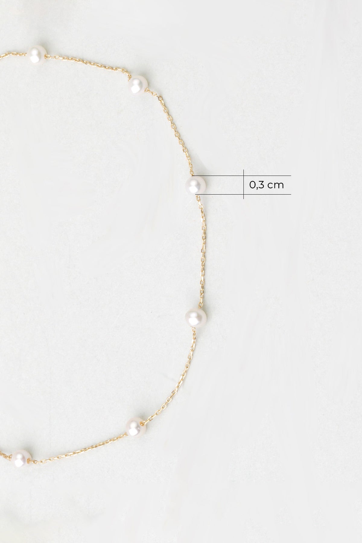 Doğal Inci Taşlı 14 Ayar Sarı Altın Bileklik M003270053644