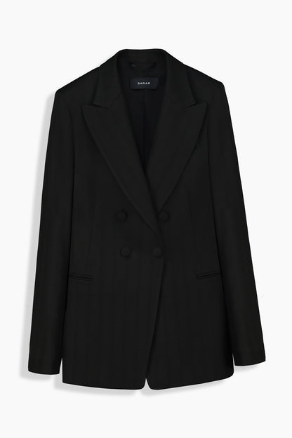 Mara Çizgili Siyah Ceket