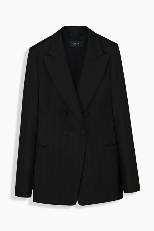 Mara Çizgili Siyah Ceket