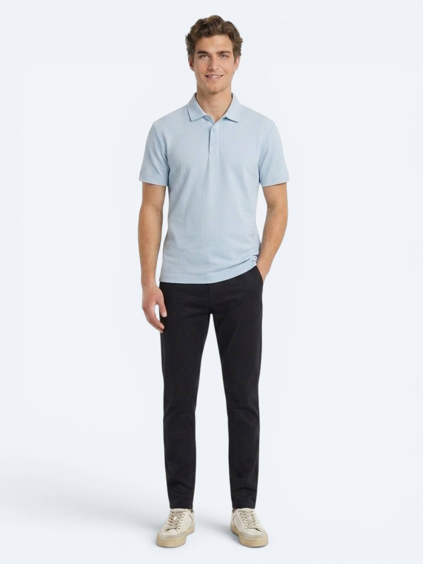 Mavi Çizgili %100 Pamuk T-shirt