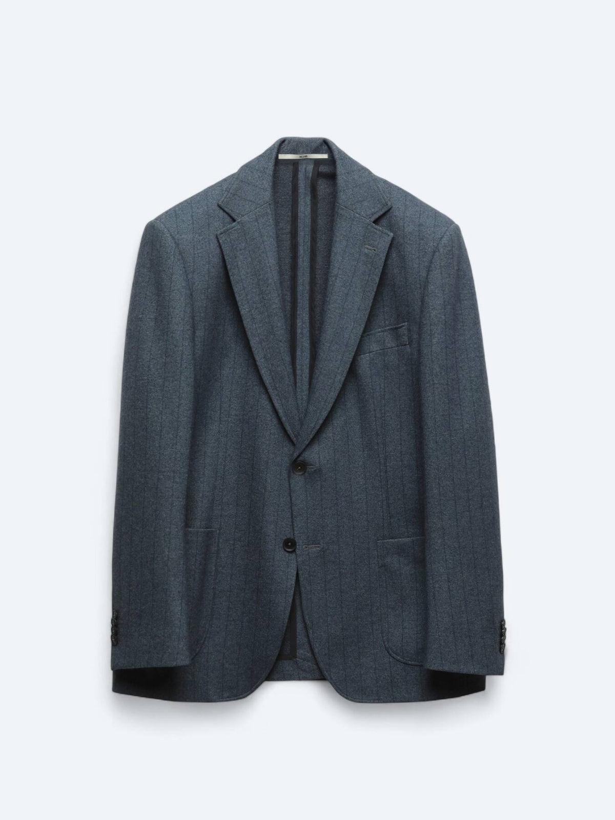 Mavi Çizgili Modern Fit Örme Ceket