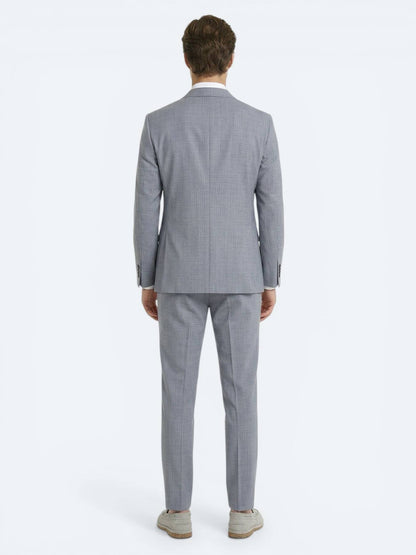 Mavi Çizgili Modern Fit Yün Karışımlı Takım Elbise