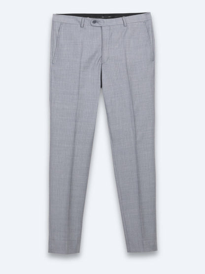 Mavi Çizgili Modern Fit Yün Karışımlı Takım Elbise