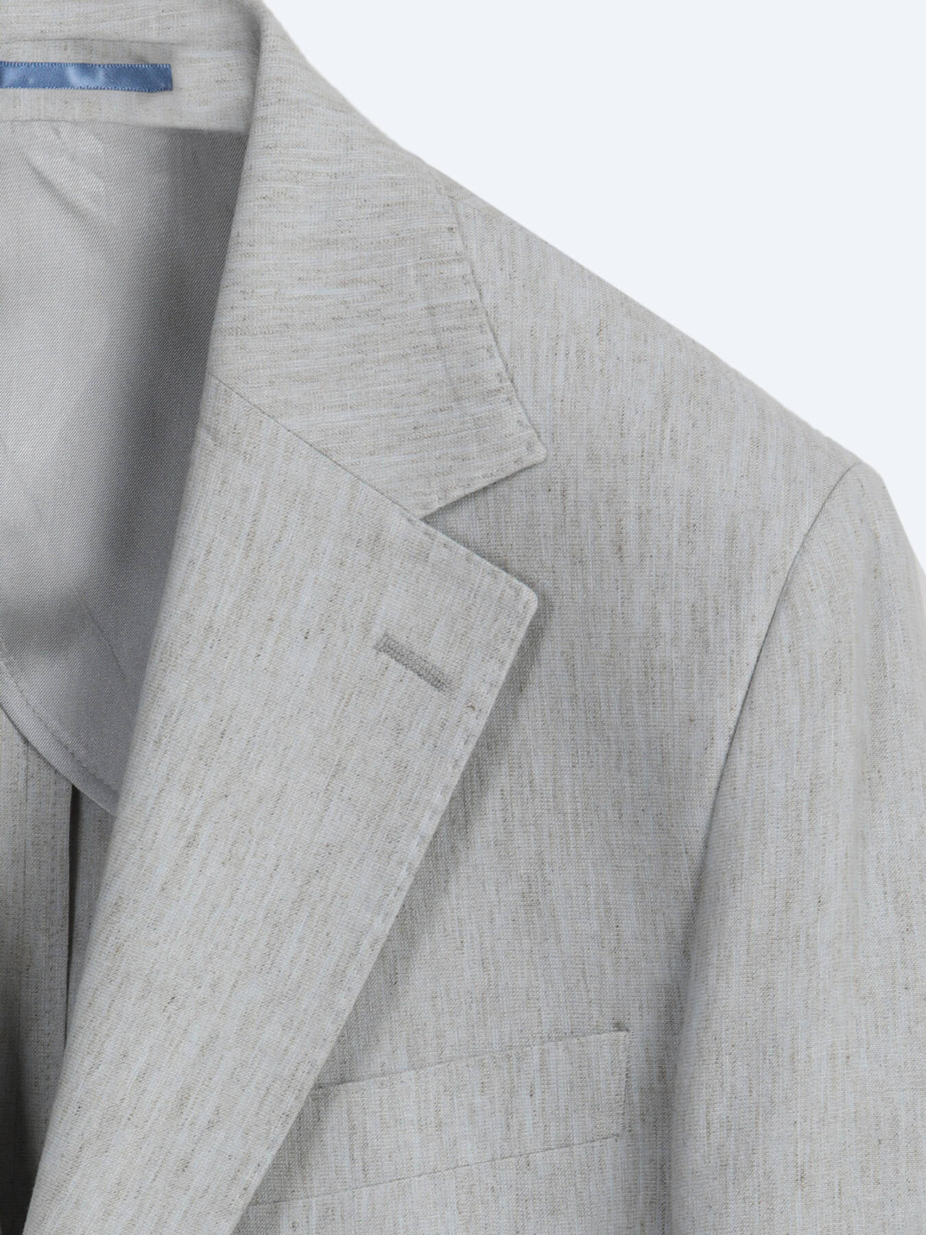 Mavi Desenli Modern Fit Çevre Dostu Keten Karışımlı Takım Elbise