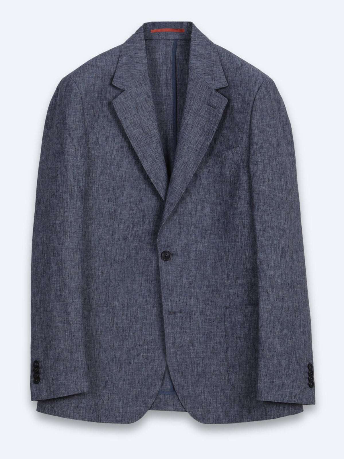 Mavi Desenli Modern Fit Keten Karışımlı Takım Elbise