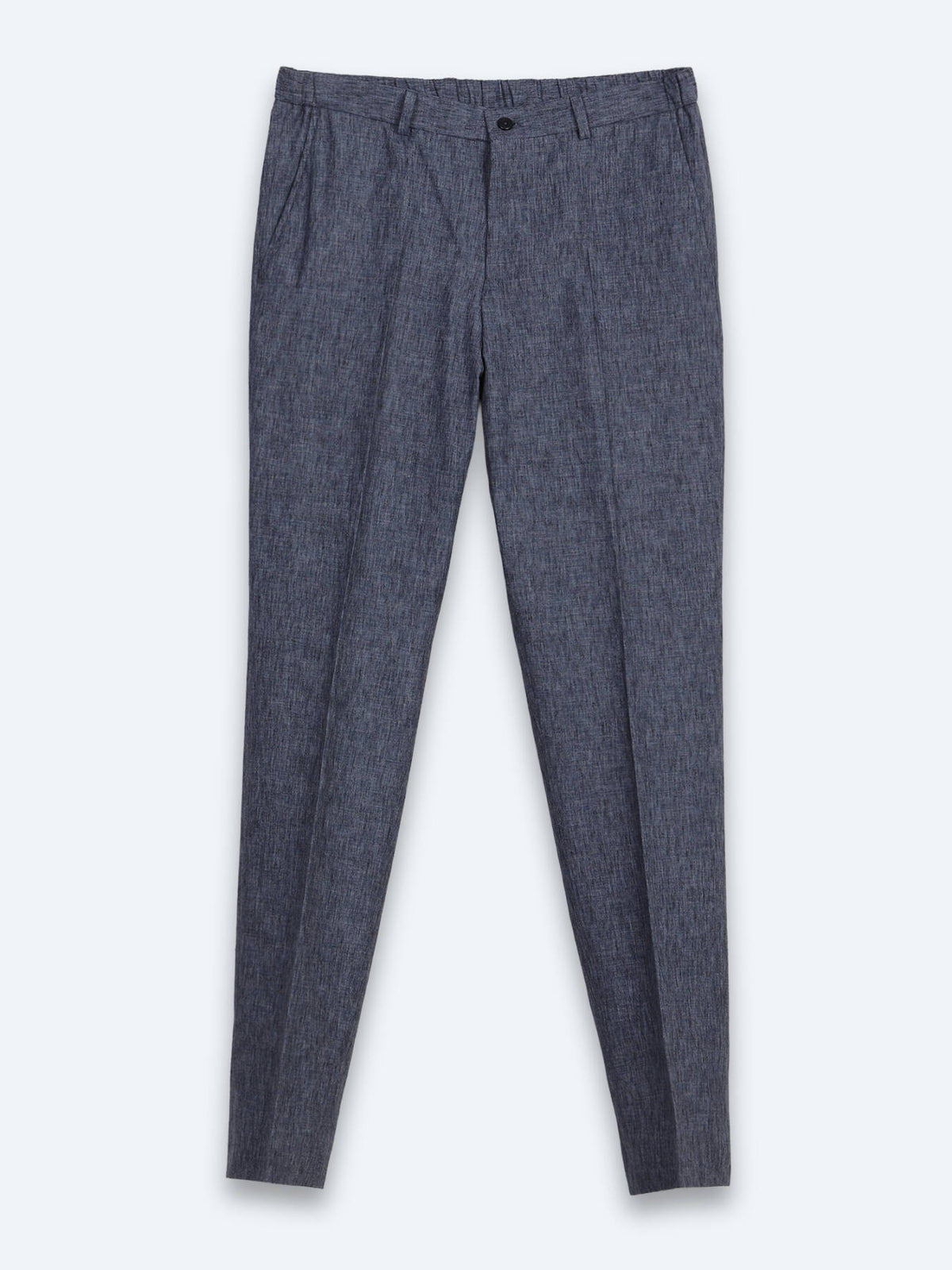 Mavi Desenli Modern Fit Keten Karışımlı Takım Elbise
