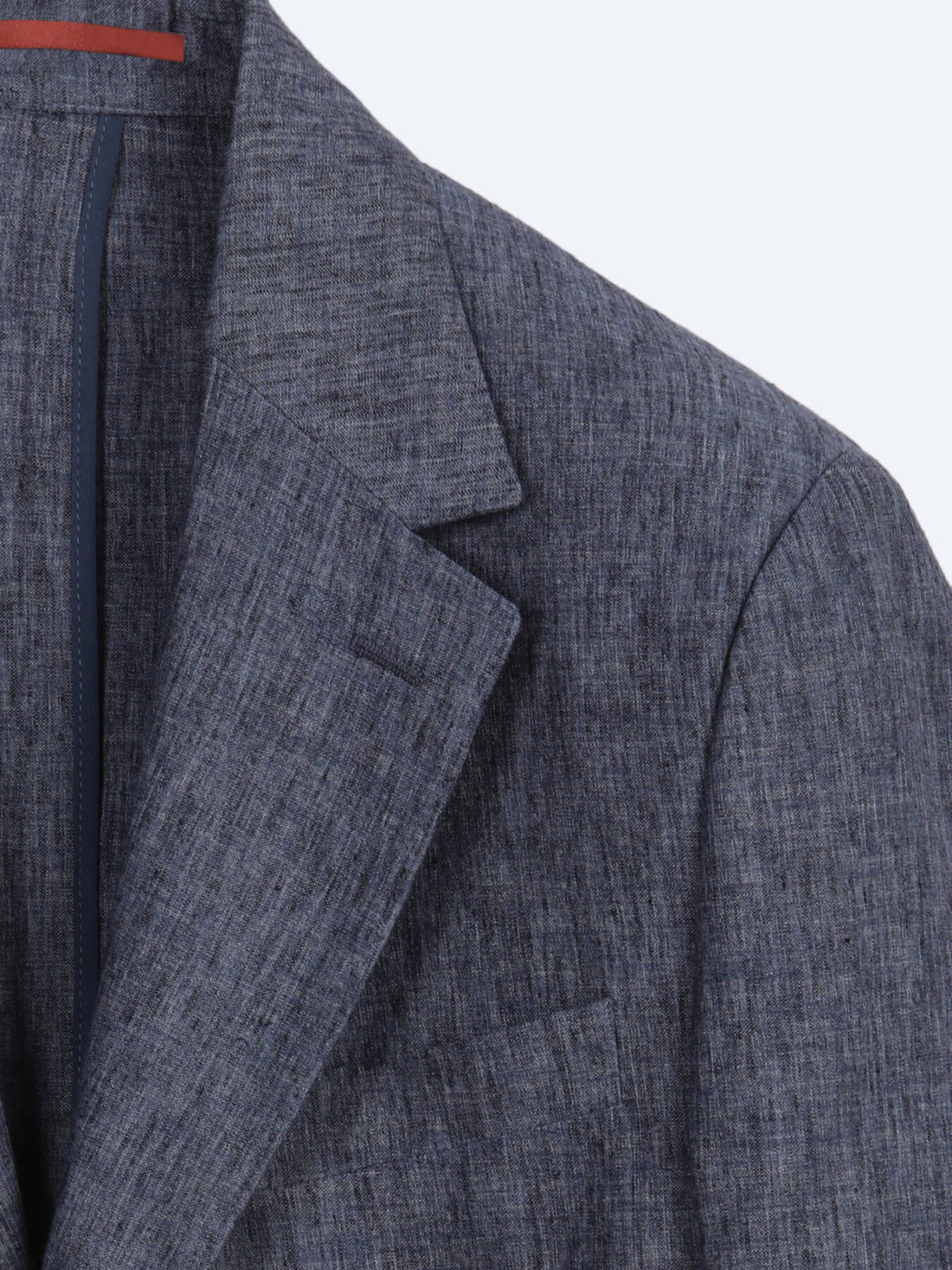 Mavi Desenli Modern Fit Keten Karışımlı Takım Elbise