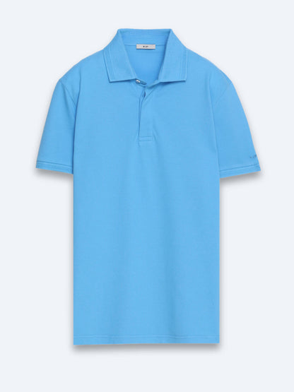 Mavi Düz %100 Pamuk T-shirt