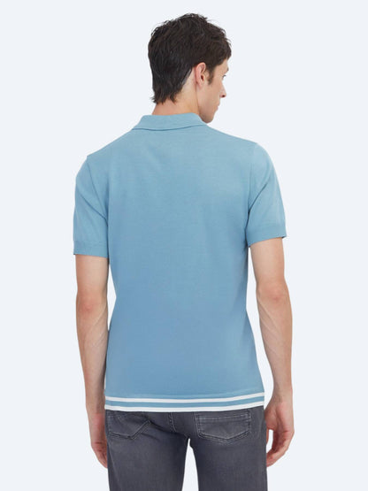 Mavi Düz %100 Pamuk T-shirt