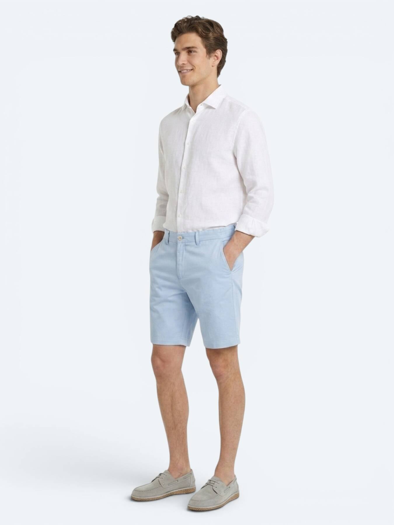 Mavi Düz Kumaş Jogging Fit Casual Bermuda