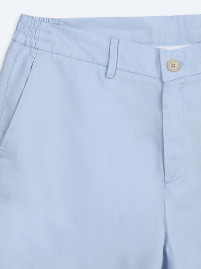 Mavi Düz Kumaş Jogging Fit Casual Bermuda