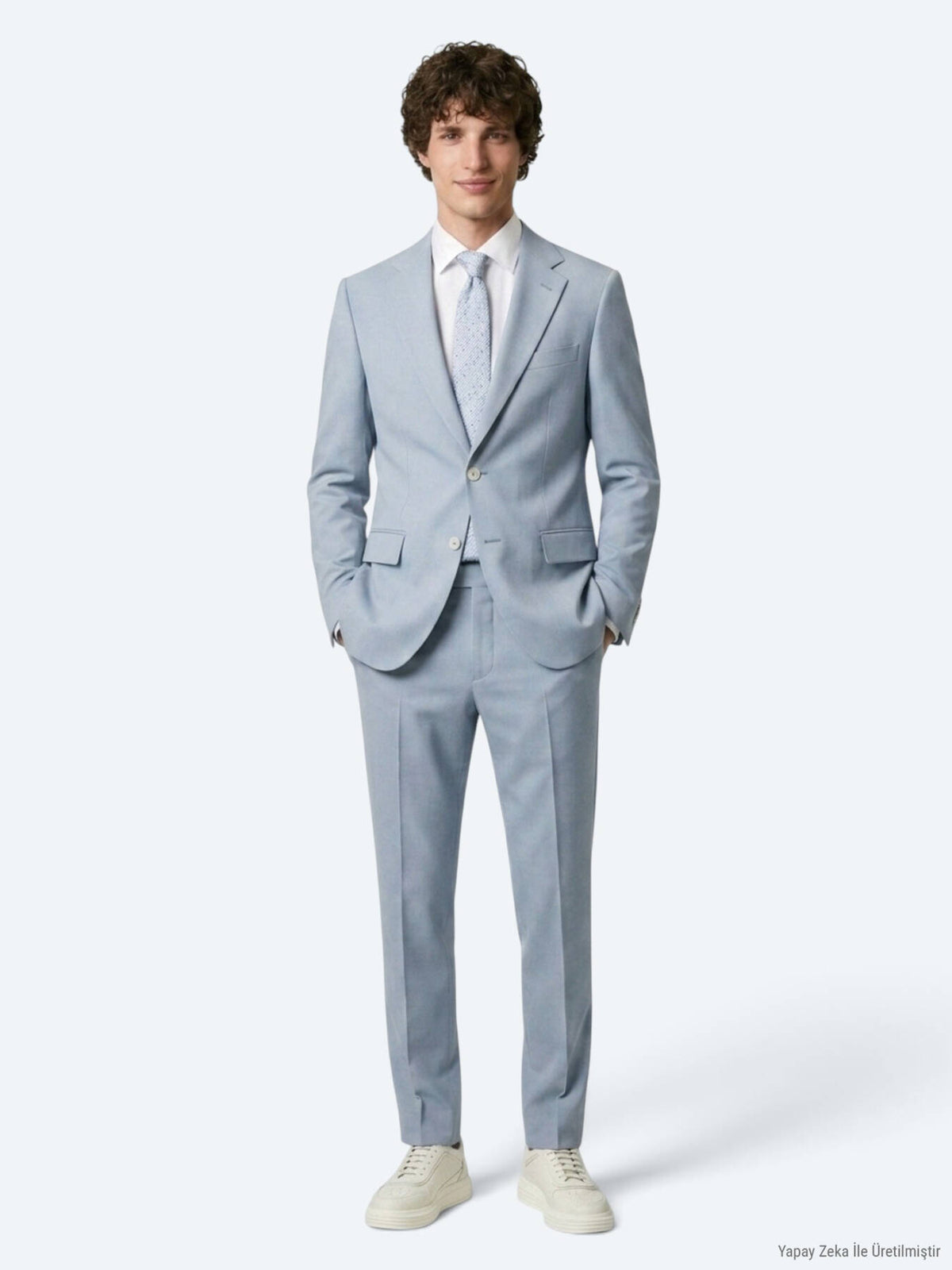 Mavi Düz Modern Fit Takım Elbise
