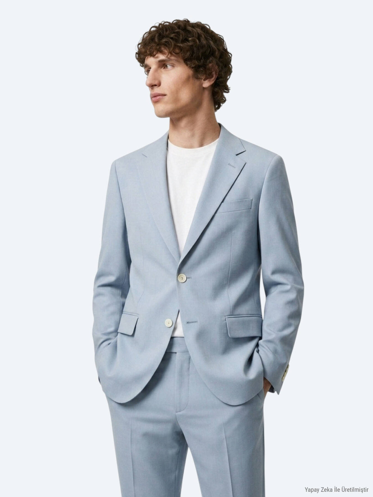 Mavi Düz Modern Fit Takım Elbise