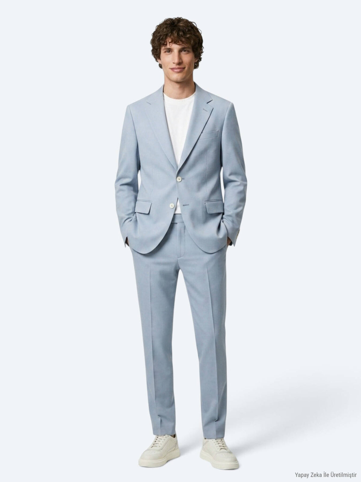 Mavi Düz Modern Fit Takım Elbise