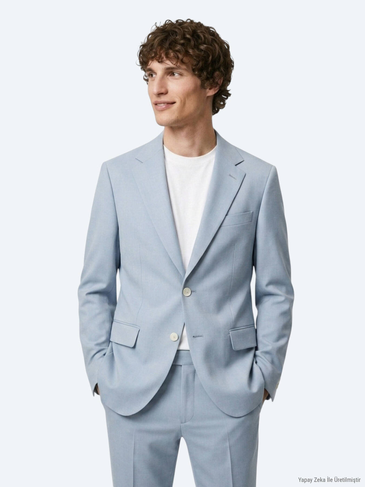 Mavi Düz Modern Fit Takım Elbise