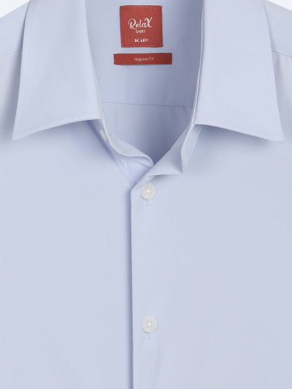 Mavi Düz Regular Fit Uzun Casual Gömlek