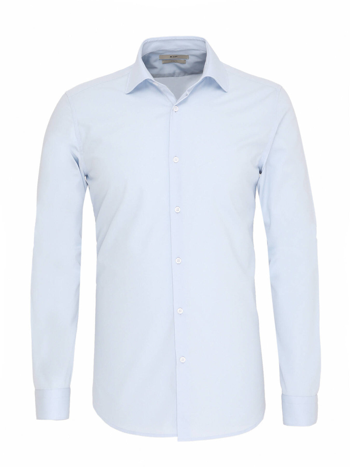 Mavi Düz Slim Fit Uzun Dokuma Klasik Pamuk Karışımlı Gömlek