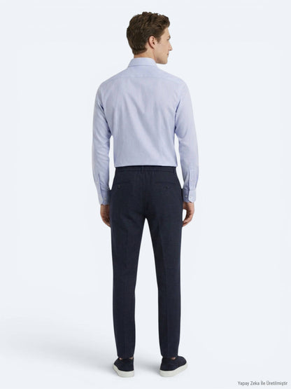 Mavi Mikro Regular Fit Uzun Dokuma Casual %100 Pamuk Gömlek