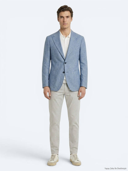 Mavi Modern Fit Keten Karışımlı Ceket
