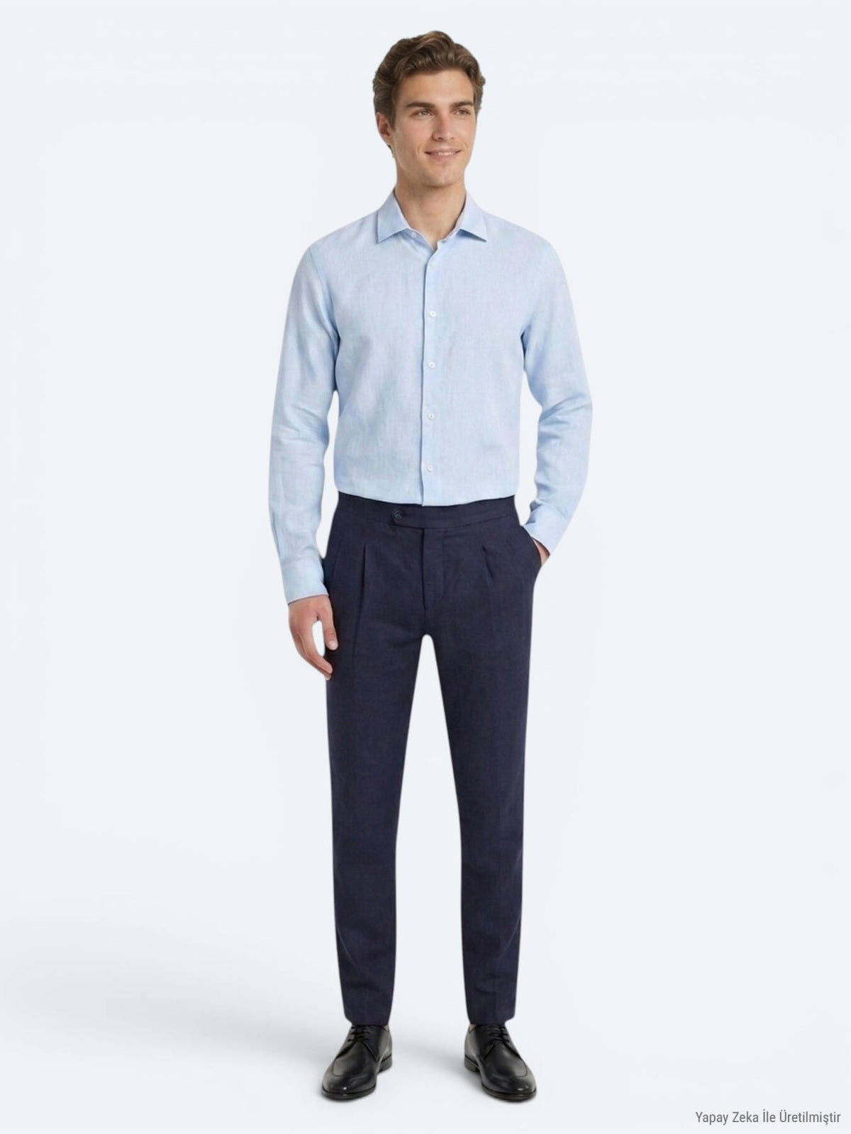 Mavi Regular Fit Uzun Dokuma Casual Pamuk Karışımlı Gömlek