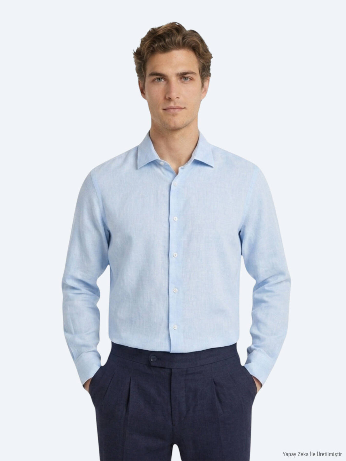 Mavi Regular Fit Uzun Dokuma Casual Pamuk Karışımlı Gömlek