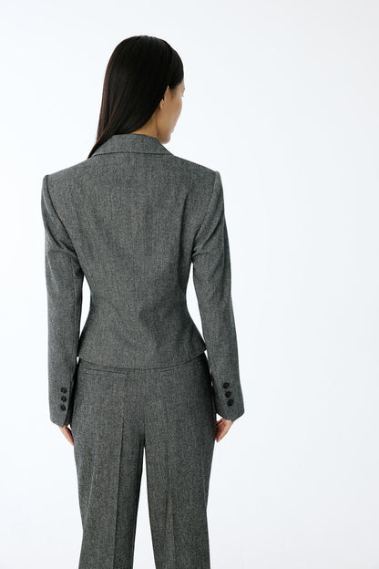 Melanj Dokulu Antrasit Ceket