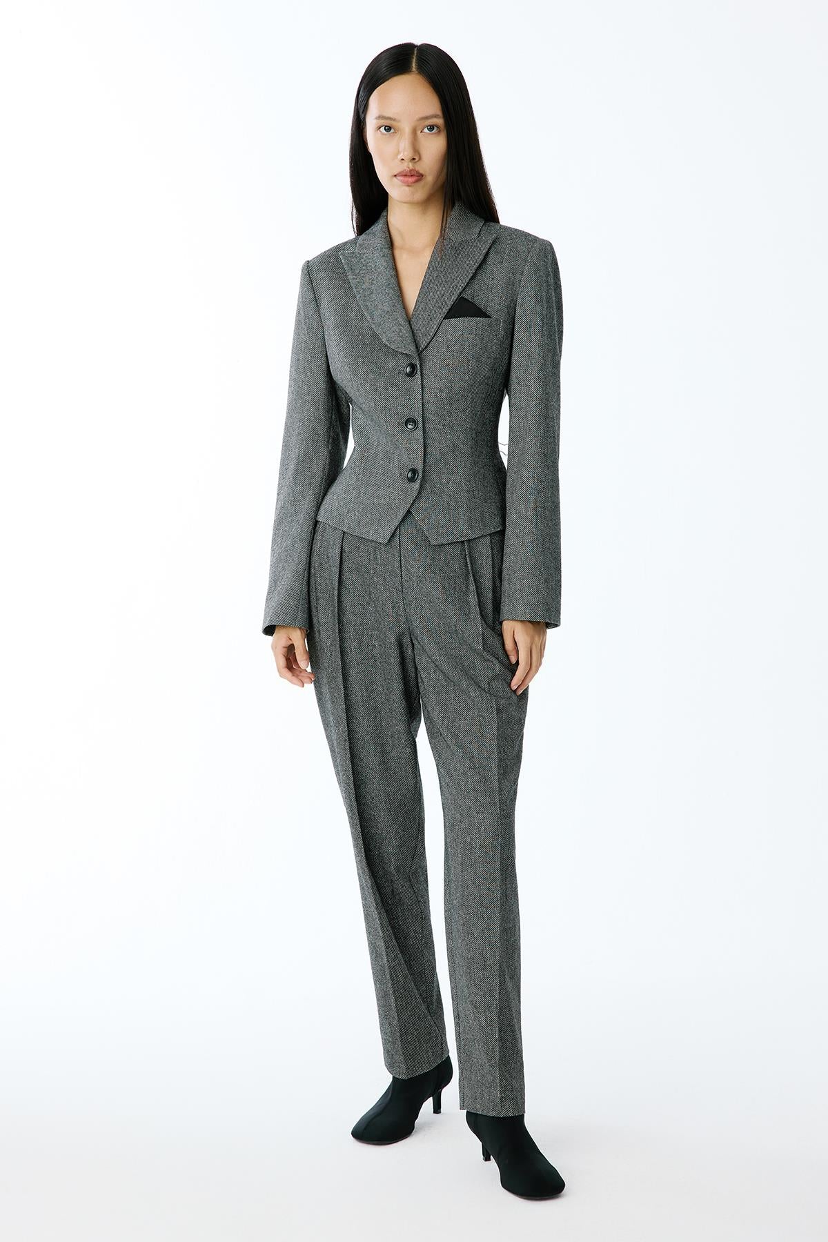 Melanj Dokulu Antrasit Ceket