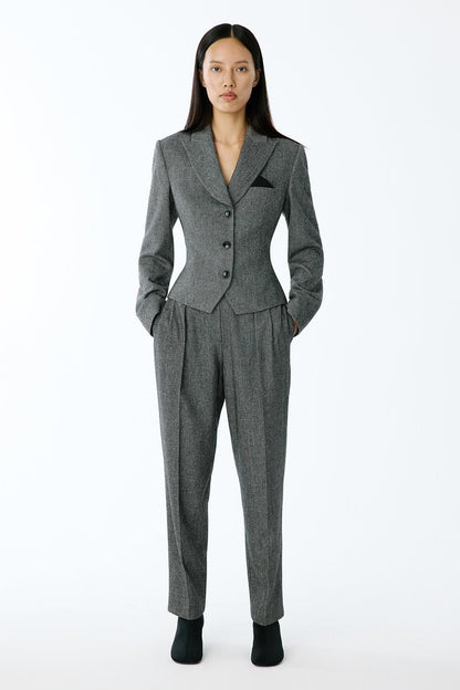 Melanj Dokulu Antrasit Pileli Pantolon