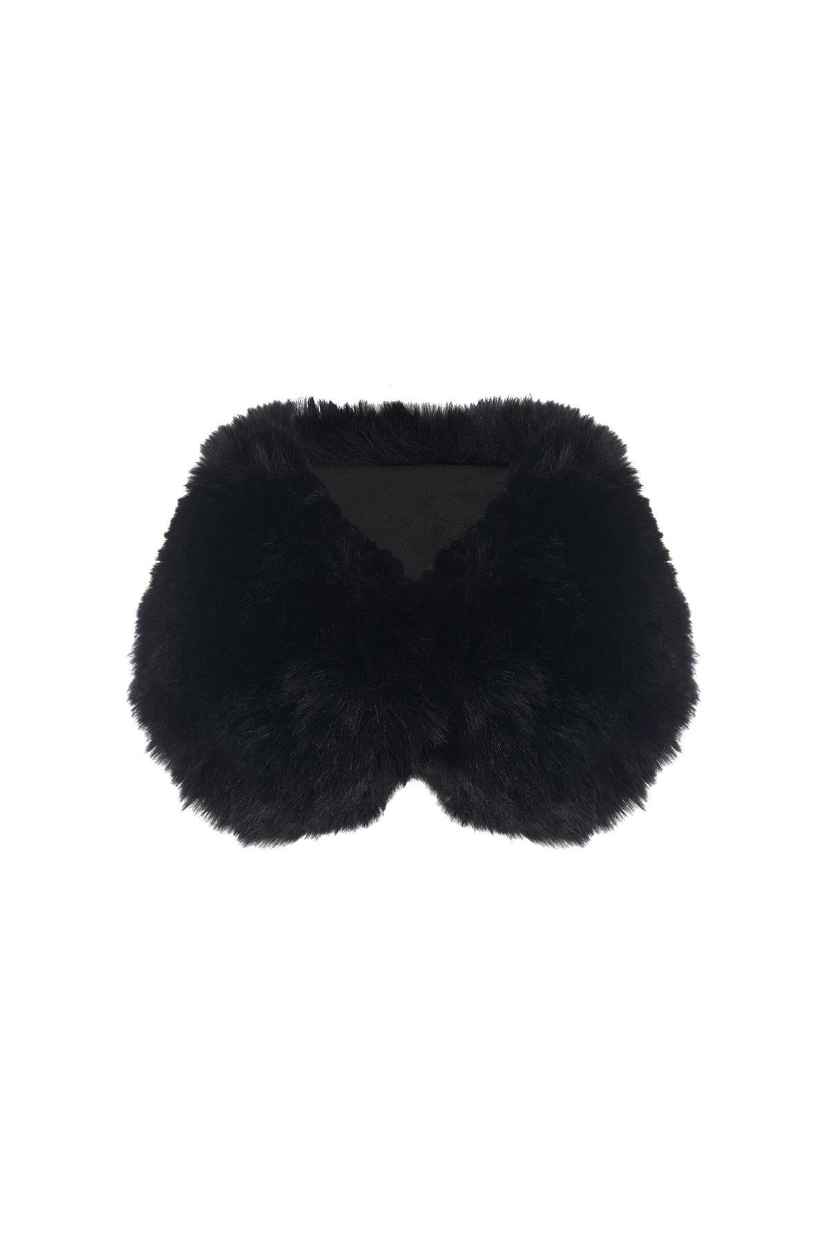 Mıknatıslı Siyah Kürk Boyunluk