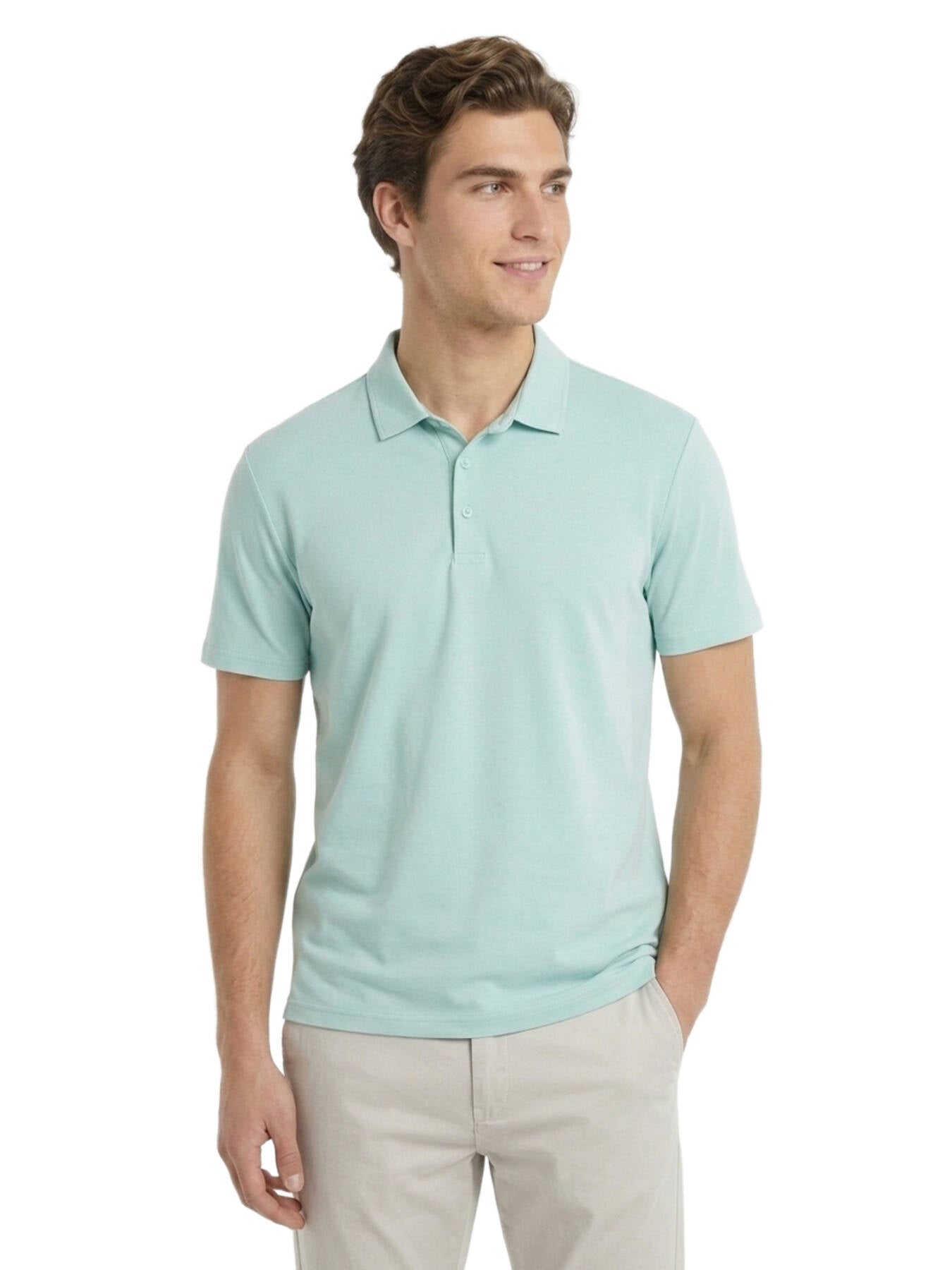 Mint Düz Polo Yaka T-shirt