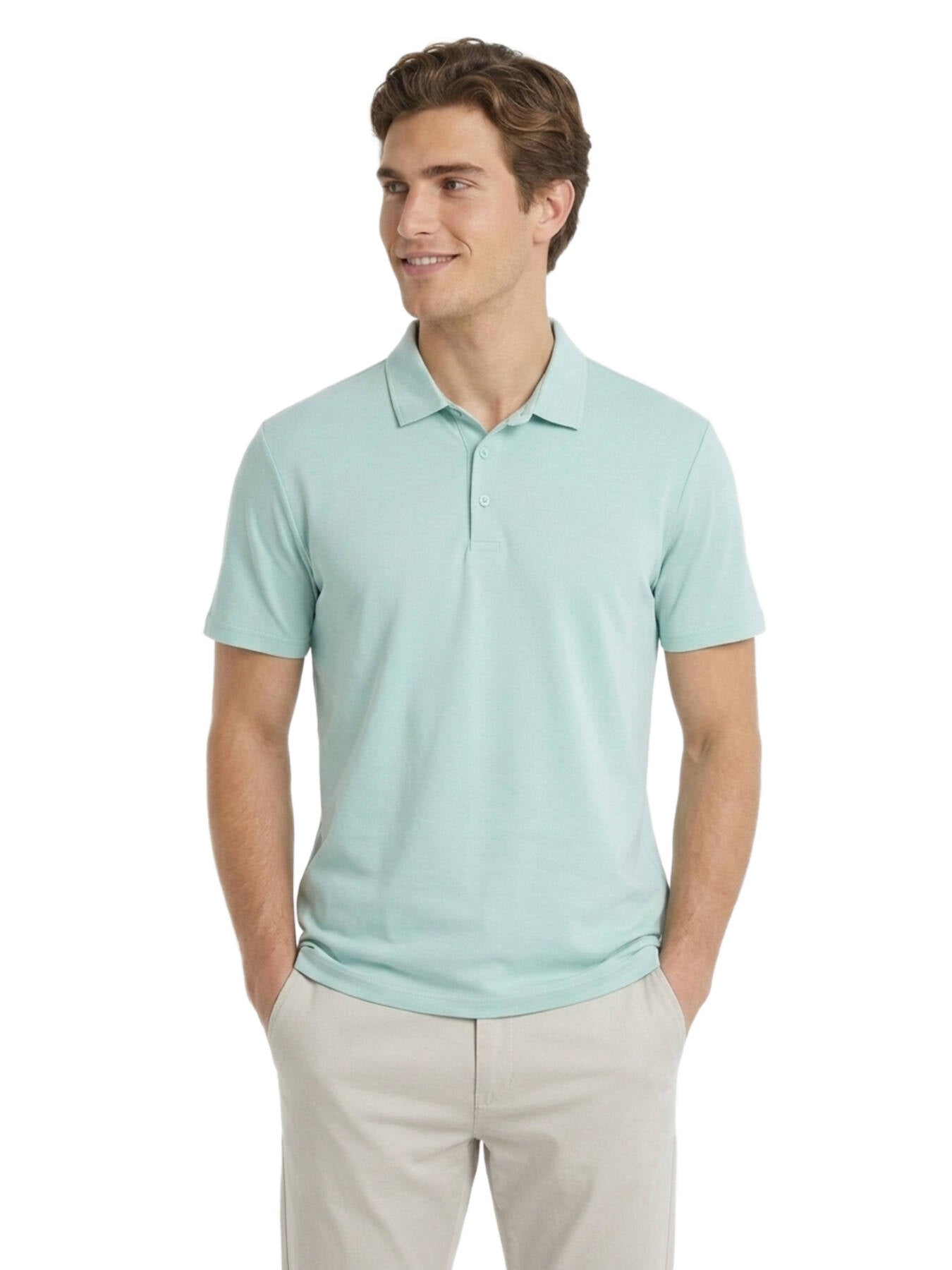 Mint Düz Polo Yaka T-shirt