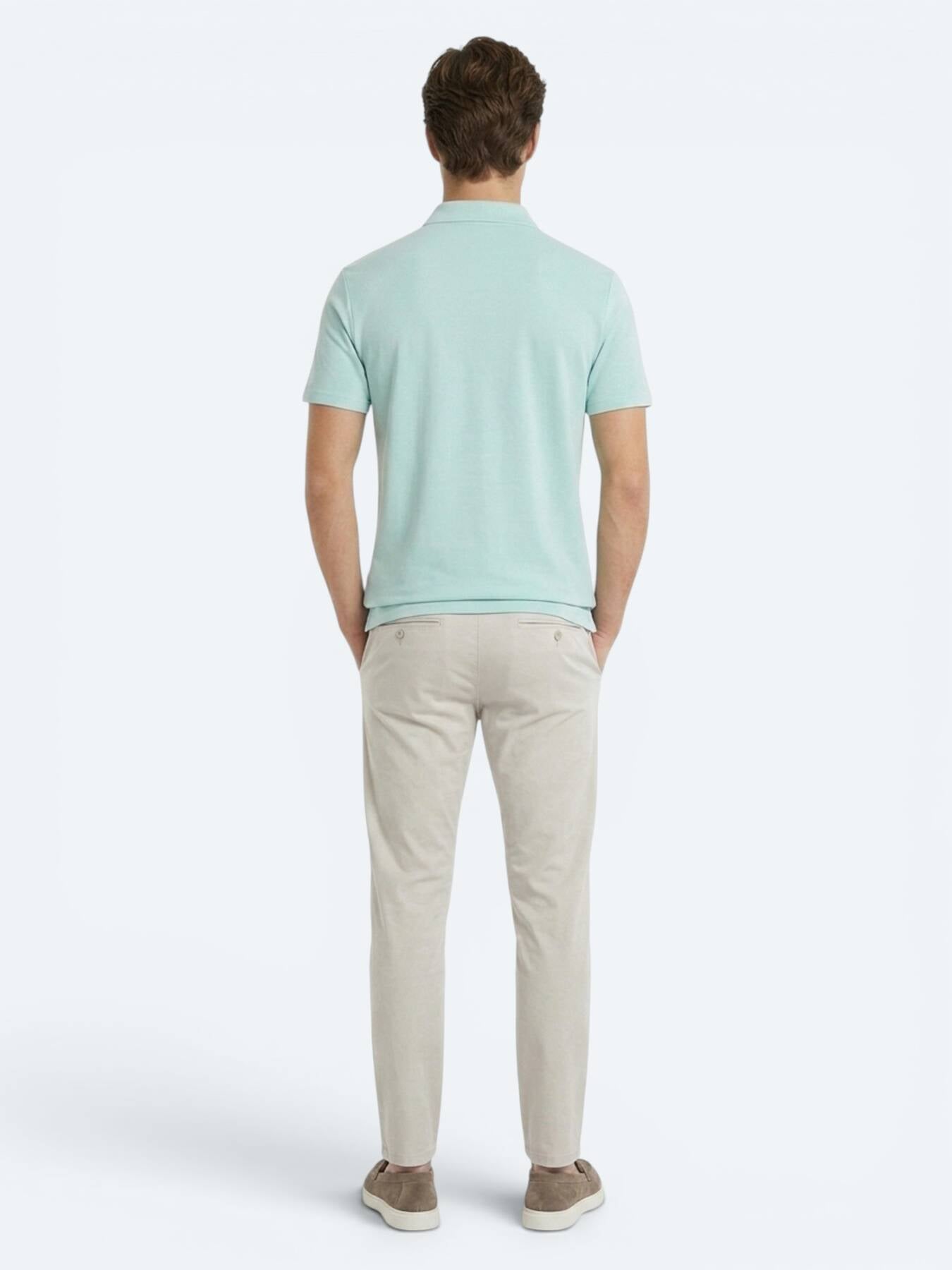 Mint Düz Polo Yaka T-shirt