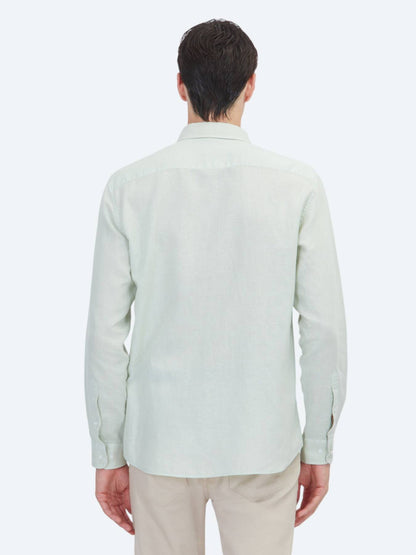 Mint Düz Regular Fit Uzun Dokuma Casual Pamuk Karışımlı Gömlek