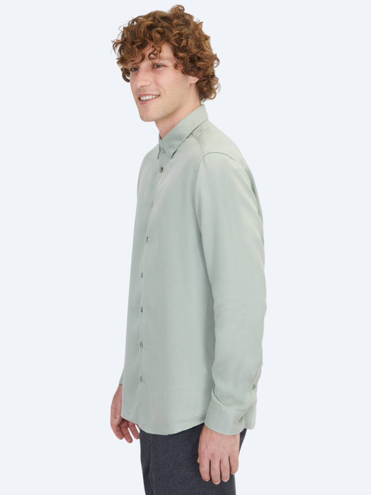 Mint Regular Fit Uzun Dokuma Casual Gömlek