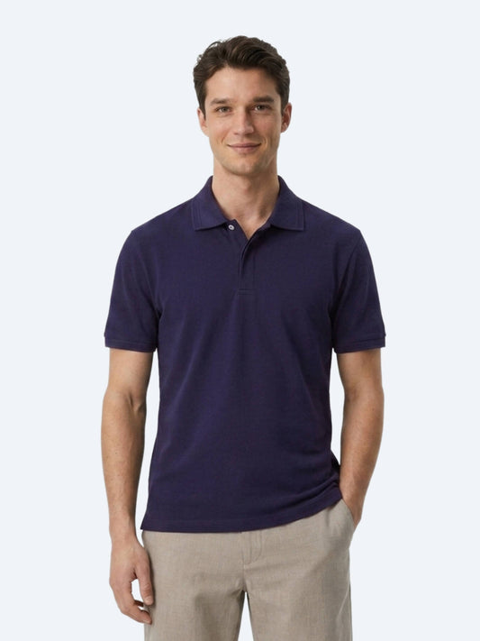 Mor Düz %100 Pamuk T-shirt
